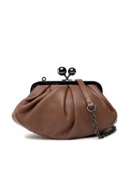 Weekend Max Mara Torebka Prati 55160112600 Brązowy. Brązowe listonoszki damskie Weekend Max Mara, bez wzorów, ze skóry, bez dodatków. Za 1,049.00 zł.