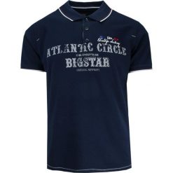 Koszulka POLO Granatowa z Nadrukiem, Casualowa, Męska, Krótki Rękaw. Niebieskie koszulki polo męskie MCL, l, bez wzorów, z bawełny, casualowe, bez ramiączek. Za 145.00 zł.
