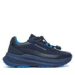 Sneakersy Tommy Hilfiger. Niebieskie trampki i tenisówki chłopięce Tommy Hilfiger, bez wzorów, bez zapięcia. Za 414.99 zł.