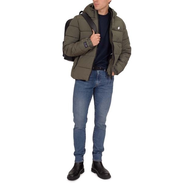 Kurtka z kapturem Superdry Sports. Brązowe kurtki męskie Superdry., m, bez wzorów, z puchu, z kapturem. Za 379.00 zł.