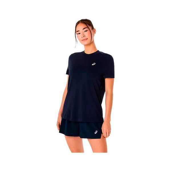 Damski jersey Asics Court. Czarne koszulki sportowe damskie Asics, bez wzorów, z jersey, bez kołnierzyka, bez ramiączek, tenisowe. Za 189.50 zł.