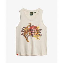Damski tank top Superdry Vintage Logo Tokyo. Brązowe bielizna termoaktywna damska Superdry., bez wzorów, bez ramiączek. W wyprzedaży za 157.65 zł.