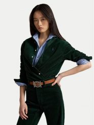 Polo Ralph Lauren Koszula 211A93203011 Zielony Regular Fit. Zielone bluzki damskie Polo Ralph Lauren, xl, bez wzorów, z bawełny, bez kołnierzyka, bez ramiączek. Za 859.99 zł.