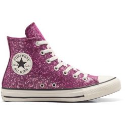 Buty sportowe Converse Chuck Taylor All Star. Fioletowe obuwie sportowe damskie Converse, bez wzorów, z syntetyku, retro, bez zapięcia. Za 490.00 zł.
