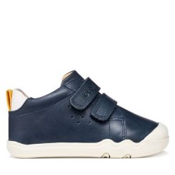 Sneakersy Geox. Niebieskie trampki i tenisówki chłopięce Geox, bez wzorów, bez zapięcia. Za 229.99 zł.