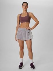 4F Spodenki treningowe szybkoschnące damskie - brązowe M. Brązowe szorty sportowe damskie 4f, l, bez wzorów, sportowe, z podwyższonym stanem, na fitness i siłownię. Za 149.99 zł.