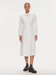 Silvian Heach Sukienka koszulowa GPP23325VE Biały Regular Fit. Białe sukienki damskie Silvian Heach, bez wzorów, z wiskozy, bez kołnierzyka, bez ramiączek, koszulowe. Za 319.99 zł.