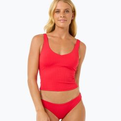 Góra od stroju kąpielowego Rip Curl Premium Surf Tankini. Czerwone bikini damskie RIPCURL, s, bez wzorów. Za 189.99 zł.