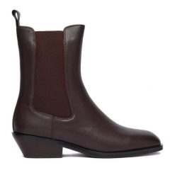 Sztyblety GINO ROSSI. Brązowe botki damskie Gino Rossi, bez obcasa, na słupku, bez zapięcia. Za 429.99 zł.