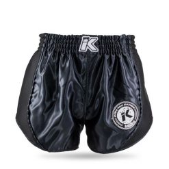 Spodenki do boksu tajskiego King Pro Boxing Retro Mesh 1. Czarne krótkie spodenki sportowe męskie KING PRO BOXING, bez wzorów, z meshu, na fitness i siłownię. Za 219.50 zł.
