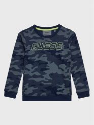 Guess Bluza L3RQ08 K9Z21 Niebieski Regular Fit. Niebieskie bluzy dla chłopców Guess, z aplikacjami, z syntetyku, bez ramiączek, bez kaptura. Za 229.99 zł.
