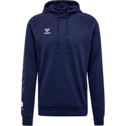 Bawełniana bluza z kapturem Hummel Move Grid. Niebieskie buty sportowe męskie Hummel, z bawełny, bez zapięcia, na fitness i siłownię. Za 251.50 zł.