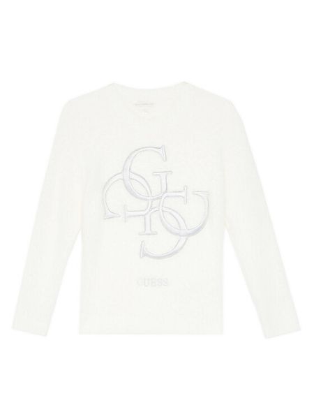 Guess Sweter J5BR07 Z0720 Écru Regular Fit. Białe swetry dla dziewczynek Guess, z aplikacjami, z syntetyku, bez kołnierzyka, bez ramiączek, bez kaptura. Za 150.99 zł.