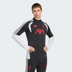 Koszulka Liverpool FC 26/27 Tiro Training. Czarne koszulki sportowe męskie Adidas, xl, bez wzorów, z dzianiny, bez kołnierzyka, bez ramiączek, na fitness i siłownię. Za 329.00 zł.