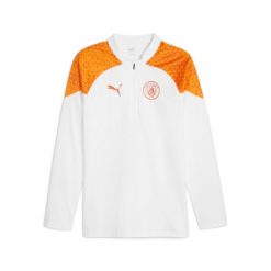 Top treningowy Manchester City 2023/24. Białe bluzy męskie Puma, m, bez wzorów, bez kaptura. W wyprzedaży za 248.45 zł.