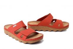 INBLU CX-04KU 013 arancio, klapki damskie. Brązowe klapki damskie Inblu, bez wzorów, ze skóry, bez obcasa. Za 137.90 zł.