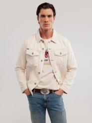 Kurtka męska jeansowa Charlie 000. Białe kurtki męskie Big Star, na wiosnę, l, bez wzorów, z jeansu, klasyczne, bez kaptura. W wyprzedaży za 229.99 zł.