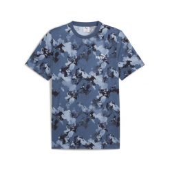 Męska koszulka Essentials Camo PUMA Dark Indigo Blue. Niebieskie koszulki sportowe męskie Puma, m, bez wzorów, bez kołnierzyka, bez ramiączek, na fitness i siłownię. Za 129.00 zł.
