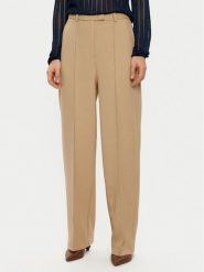 Tommy Hilfiger Spodnie materiałowe WW0WW43875 Beżowy Regular Fit. Brązowe spodnie materiałowe damskie Tommy Hilfiger, bez wzorów, z materiału. Za 379.06 zł.