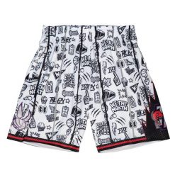 Krótka Toronto Raptors Doodle Swingman 1998-99. Białe krótkie spodenki sportowe męskie Mitchell & Ness, bez wzorów, do koszykówki. Za 477.50 zł.