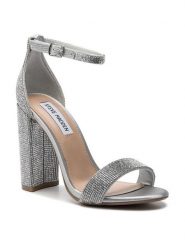 Steve Madden Sandały Carrson-R SM11000371-02003-968 Srebrny. Szare sandały damskie Steve Madden, bez wzorów, z tworzywa sztucznego, bez obcasa, na słupku, bez zapięcia. W wyprzedaży za 419.99 zł.