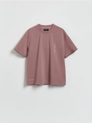 T-shirt boxy z bawełną - jasnofioletowy. Fioletowe t-shirty męskie Reserved, l, bez wzorów, z bawełny, bez kołnierzyka. Za 79.99 zł.