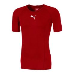 Męska Koszulka Z Krótkim Rękawem Liga Base Layer Top. Czerwone koszulki sportowe męskie Puma, m, bez wzorów, bez kołnierzyka, bez ramiączek, trekkingowe. Za 178.99 zł.