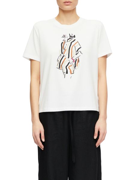 Comma Koszulka Kobiety Bawełna biały, 46. Białe t-shirty damskie comma, bez wzorów, z bawełny, bez kołnierzyka. Za 119.95 zł.