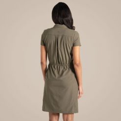 Sukienka damska Craghoppers NosiLife Pro IV. Zielone koszulki sportowe damskie Craghoppers, bez wzorów, bez kołnierzyka, bez ramiączek, trekkingowe. Za 431.60 zł.