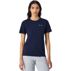 Koszulka damska Champion SS Tee 117535. Niebieskie t-shirty damskie Champion, s, bez wzorów, bez kołnierzyka. Za 95.00 zł.