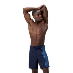 Szorty kąpielowe męskie na plażę basen Speedo Boardshort Lookout. Niebieskie krótkie spodenki sportowe męskie Speedo, l, bez wzorów, z elastanu, do pływania. Za 101.98 zł.