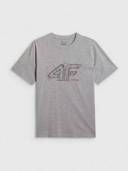 Чоловічий regular T-shirt з принтом - сірий. T-shirty męskie 4f, xl, bez wzorów, bez kołnierzyka. Za 699.90 zł.