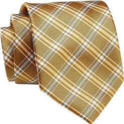 Krawat Żółty w Kratkę, Elegancki, 7cm, Klasyczny, Męski -ALTIES. Żółte krawaty i muchy Alties, bez wzorów, z tkaniny, eleganckie. Za 49.00 zł.