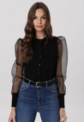 Czarny Kardigan Tanisha. Czarne kardigany damskie Born2be, m, bez wzorów, z dzianiny, klasyczne, bez kołnierzyka, bez ramiączek, długie, bez kaptura. Za 99.99 zł.