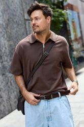 Pasek męski skórzany do spodni casual garnituru automat gładki ciemno brązowy Beltimore A41 : Kolory - brązowy, beżowy, Rozmiar pasków - r.125-140 cm. Brązowe paski damskie bez wzorów, ze skóry, casualowe. Za 64.99 zł.