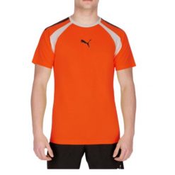Koszulka z krótkim rękawem Męska Puma TeamLIGA Pomarańczowy. Czerwone koszulki sportowe męskie Puma, m, bez wzorów, z materiału, bez kołnierzyka, bez ramiączek. Za 128.55 zł.