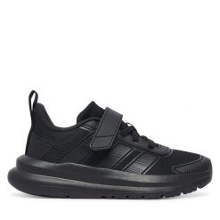 Sneakersy adidas. Czarne trampki i tenisówki chłopięce Adidas, bez wzorów, bez zapięcia. Za 169.99 zł.