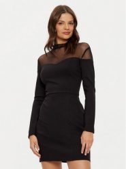 Morgan Sukienka koktajlowa 242-RAVAL.F Czarny Slim Fit. Czarne sukienki damskie Morgan, bez wzorów, z wiskozy, wizytowe, bez kołnierzyka, bez ramiączek. Za 199.99 zł.