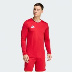 Koszulka Entrada26 Long Sleeve Jersey. Białe koszulki sportowe męskie Adidas, bez wzorów, z dzianiny, bez kołnierzyka, bez ramiączek, do piłki nożnej. Za 71.99 zł.