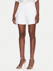 Guess Szorty jeansowe W5GD1A D4T50 Biały Regular Fit. Białe szorty damskie Guess, z aplikacjami, z bawełny. Za 209.99 zł.