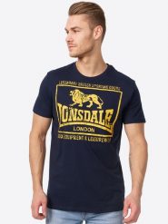 Koszulka Lonsdale Hounslow. Niebieskie koszulki sportowe męskie Lonsdale, l, bez wzorów, z bawełny, bez kołnierzyka, bez ramiączek. Za 119.50 zł.