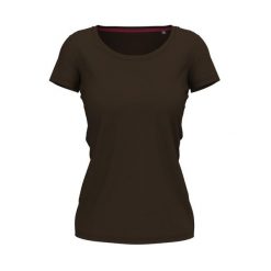 Koszulka Damska Claire Crew Neck Relaxed Fit T-shirt. Brązowe koszulki sportowe damskie Stedman, l, bez wzorów, bez kołnierzyka, bez ramiączek, trekkingowe. Za 59.99 zł.