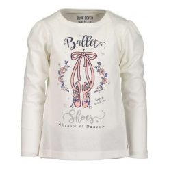 Blue Seven Koszulka Dziewczęca Ballet 98 Biała. Bluzki dla dziewczynek marki Blue Seven. W wyprzedaży za 40.00 zł.