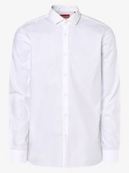 HUGO Koszula łatwa w prasowaniu Mężczyźni Super Slim Fit Bawełna biały, 42. Białe koszule męskie Hugo, m, bez wzorów, z bawełny, eleganckie, bez kołnierzyka, bez ramiączek. Za 379.95 zł.