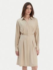 BOSS Sukienka koszulowa Dolala 50552373 Beżowy Relaxed Fit. Brązowe sukienki damskie Boss, bez wzorów, z wiskozy, bez kołnierzyka, bez ramiączek, koszulowe. Za 1,699.00 zł.