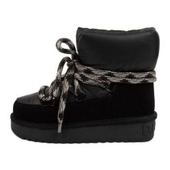 Buty D.Franklin DFSH375003-BLAC czarne. Czarne śniegowce i trapery damskie z materiału, przed kolano. Za 692.27 zł.
