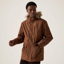 Salinger IV Regatta męska turystyczna kurtka parka zimowa. Brązowe kurtki sportowe męskie Regatta, na zimę, m, bez wzorów, trekkingowe. W wyprzedaży za 229.99 zł.