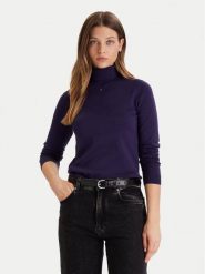 Tommy Jeans Golf Essential DW0DW21672 Fioletowy Regular Fit. Fioletowe swetry damskie Tommy Jeans, m, bez wzorów, z bawełny, bez kołnierzyka, bez ramiączek, bez kaptura. Za 389.99 zł.