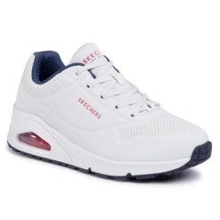 Buty na co dzień damskie SKECHERS UNO STAND ON AIR eko skóra. Białe obuwie sportowe damskie Skechers, bez wzorów, ze skóry, trekkingowe, Skechers Sport. Za 289.99 zł.
