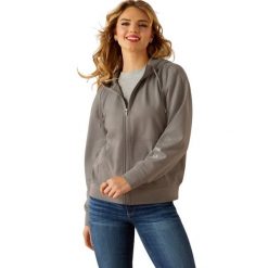 Damska bluza z kapturem zapinana na zamek Ariat Breeze. Czerwone bluzy damskie Ariat, xl, bez wzorów, z dresówki, z kapturem. Za 487.60 zł.